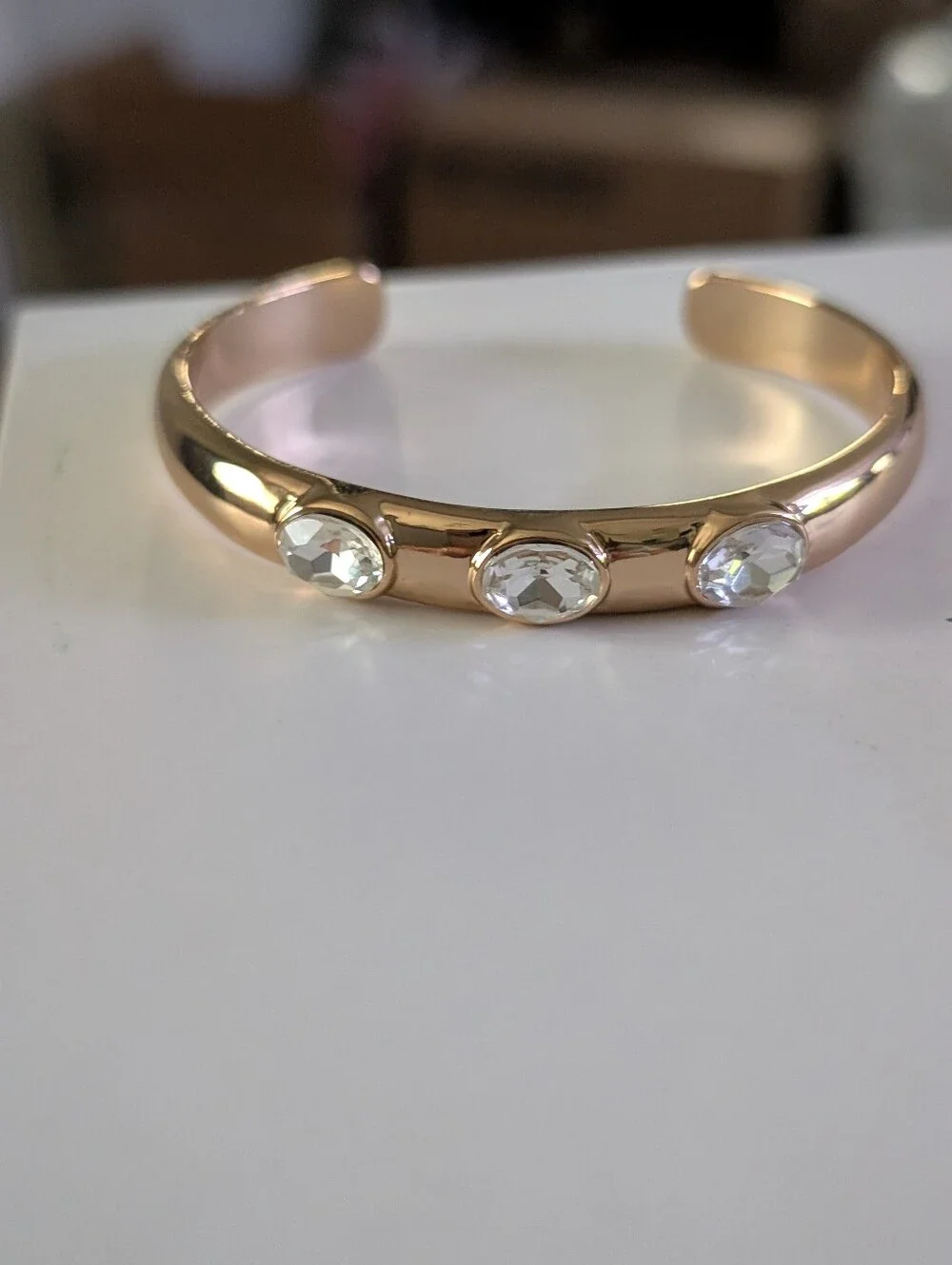 Ettika Gold Crystal Accent Open Bangle Bracelet - Women Jewelry